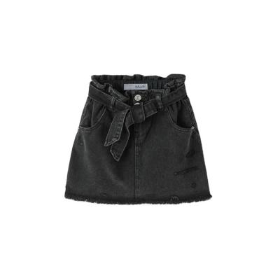 China Breathable Black Kids Denim Skirt Cotton Girls 2021 Young Girls Skirt Cute Girls Denim Skirts for sale