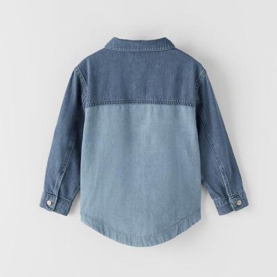 China Breathable Spring And Autumn Long Sleeve Girls Denim Shirts Kids Denim Clothes Kids Shirt for sale