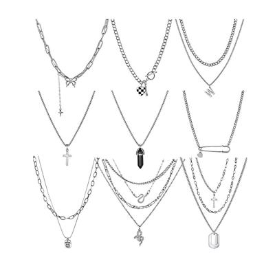 China Punk Drop Shipping 2022 New Original Women's Stainless Steel Necklace For Pandoraer Delicate Pendant Necklace Set for sale