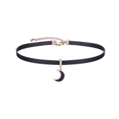 China Vintage Drop Shipping Black Choker Necklace for Women, Gold/Siver Tone Choker Necklace with Elegant Pendant for sale