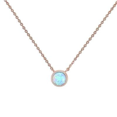 China Simple Drop Shipping 14K Gold Plated Opal Necklace Opal Necklaces Created For Women for sale