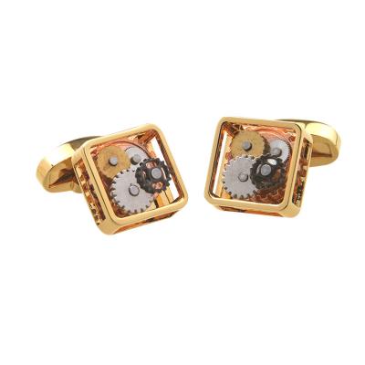 China French Men's Street Wear Wedding Cufflinks Steampunk Drop Shipping Shirt Gear Watch Mechanism Soft Movement Cufflinks for sale