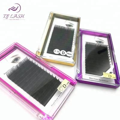 China Long 0.03 0.05 0.07 C Natural D L Double Density Synthetic Loop 3D Eye Lash Individual False Hair Eyelash Extension for sale