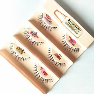 China Japanese Natural 3D Wholesale Private Label Long Lashes Japanese Nature Hot Eyelashes With Glue Makeup Eyelashes for sale