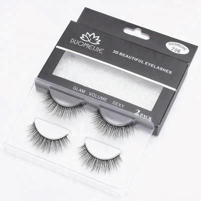 China 2 Pairs 3D False Eyelashes Reusable Sensitive Fiber Lashes Extension for sale