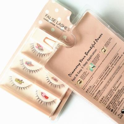 China New Natural Soft Japan Edges False Eyelashes 3d Strip Invisible Eyelash Lash 3d Natural Faux Lash Vendor Custom Logo for sale