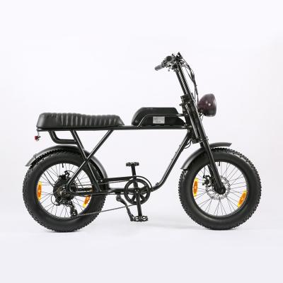 China 20 Inch Green Aluminum Alloy Retro Fat Tire Electric Bike Bicicleta Electrica Step 7 Speed ​​Modes Electric Bicycle for sale