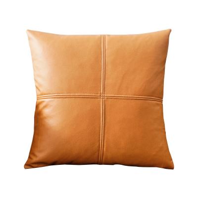 China Luxury Cross Folded Quilting Faux Leather Throw Pillow Cover Cushion Cover For Sofa Chairs Home Decor for sale