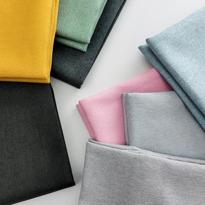 China Breathable plain woven 100% polyester liner linen looking fabric dyed fabric for hometextile sofa cover for sale