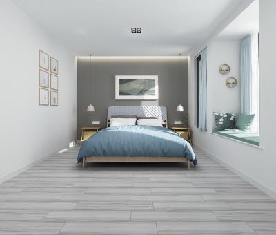 China Rustic Matte Natural Gray Non Slip Porcelain Color Look Effect Bathroom Tiles Wood Ceramic Flooring Tile for sale