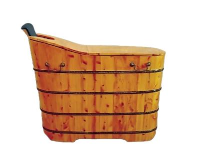 China Wholesale Free Steam Freestanding Cheap Wooden Sauna Bathtub with Lid for Garden and Yard for sale