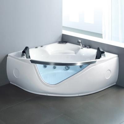 China Eco-friendly Ofuro Material Freestanding Glass Whirlpool Bathtub For Fat People With TV For Outdoor And Garden for sale