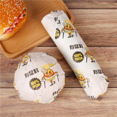 China Custom Logo Printing Moisture Proof Hamburger Wrapping Waxed Tissue Paper Sandwich Wrapping Shawarma Food Grade Waxed Paper for sale