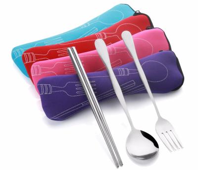 China Viable Wholesale Cutlery in Pocket Flatware Dinnerware Bag Cutlery Pouch for Travel Cutlery Lunch Set for sale