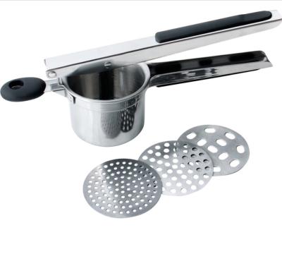 China Sustainable Stainless Steel Potato Masher With 3 Interchangeable Potato Masher Kitchen Tools for sale