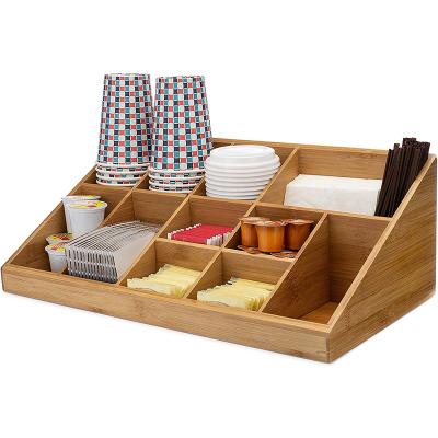 China Freshness Keeping Stackable Bamboo Storage Box For Coffee Pods Tea Bag K Cup Holder Organizer Nespresso Drawer for sale