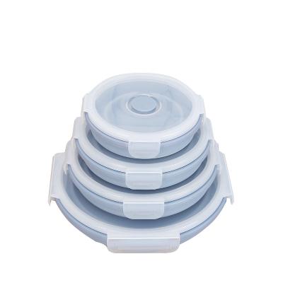 China 350ml 500ml 800ml 1200ml Hot Selling Microwavable Collapsible Food Grade Microwave Silicone Food Bowls Storage Container for sale