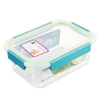 China Airtight Lid Microwavable Lock Meal Prep Leak Proof Glass Silicone Take Out Lunch Box Food Storage Containers Lunch Bento Box for sale