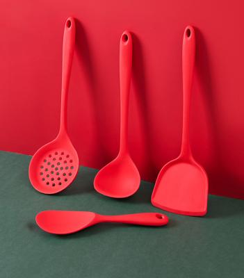 China Sustainable Silicone Kitchen Utensils Cooking Kitchen Instrument Utensil Set Nonstick Cookware With Spatula Set for sale