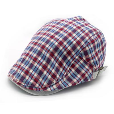 China Wholesale Custom Made Checked Good Quality Plaid Ivy Hat Fashion Checked Cloth Ivy Hat Newsboy Hat for sale