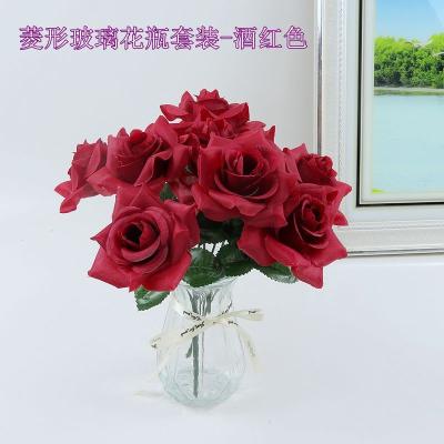 China Indoor And Outdoor Decor Flowers Party Decoration Artificial Rose Flowers In Red Color for sale