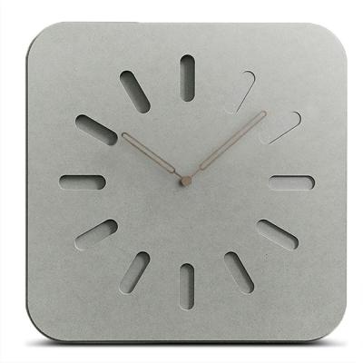 China Black Grey Square Wooden Wall Clock For Living Room Or Office for sale