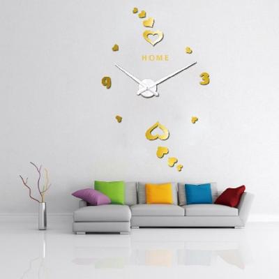 China Arabic Digital Heart Romantic Wall Art Clock Home Decor Large 3D Hanging Wall Clock for sale