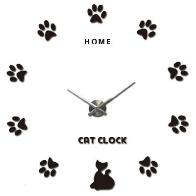 China Cute Cat Claw Wall Art Clock 3D Large Vintage Style Wall Clocks for sale