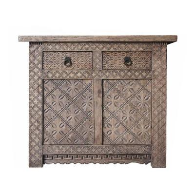 China (Other) Adjustable Chinese Antique Asian Style Hand Carved Natural Sideboard Cabinet for sale