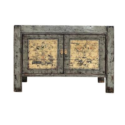 China (Others) Adjustable Antique Chinese Style Asian Furniture Recycle Wood Painted Cabinet for sale