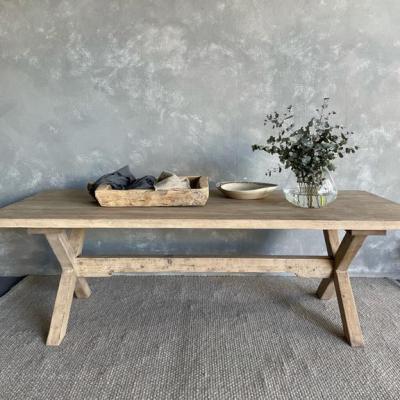 China Solid Timber Furniture X-BASE RECLAIMED PINE DINING TABLE for sale