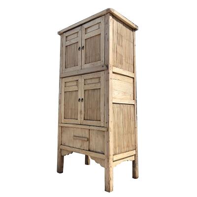 China Vintage Adjustable Chinese Antique Natural Reclaimed Solid Wood (Other) Carved Asian Style Cabinet Wardrobe for sale