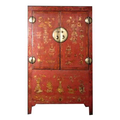 China Vintage Adjustable Antique Vintage Armoires(Others) Bedroom Wall Storage Clothing Closet Hand Painted Wardrobes for sale