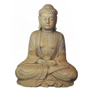 China Old Time Ability Chinese Antique Sitting Buddha Wooden Carved Statue for sale