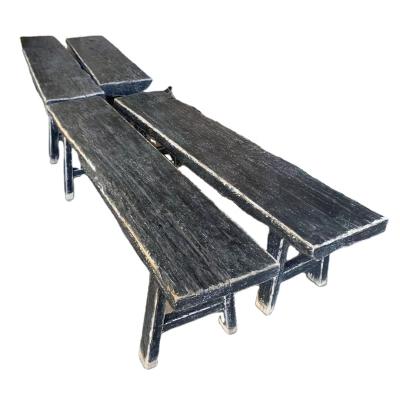 China Strong Antique Hot Sale Chinese Style Vintage Outdoor Rustic Garden Long Reclaimed Bed End Solid Wood Bench for sale