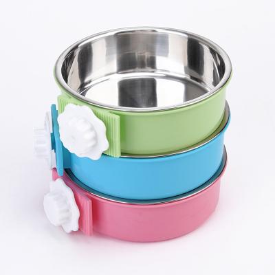 China Feeder Drinking Stored Cat Puppy Feeding Bowl Stainless Steel Single Pet Feeder Water Dog Food Bowls Dish for sale