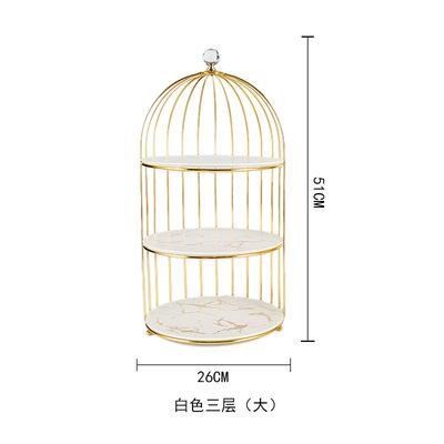 China Stocked ceramic birdcage design with multi-layer iron dessert table party cake stand restaurant hotel dessert rack for sale