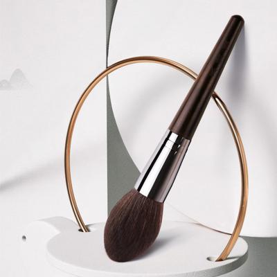 China Durable.skin-friendly Custom makeup brushes Logo Private label Peach  brush Goat Hair Copper tube Ebony handle makeup brush for sale