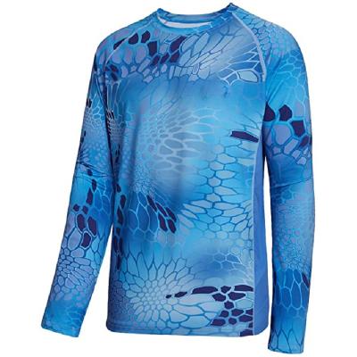 China Custom SPF Sun Protection Outdoor Apparel Antibacterial Men's Fishing Shirt Long Sleeves Breathable Moisture Performance Quick Dry Shirt for sale