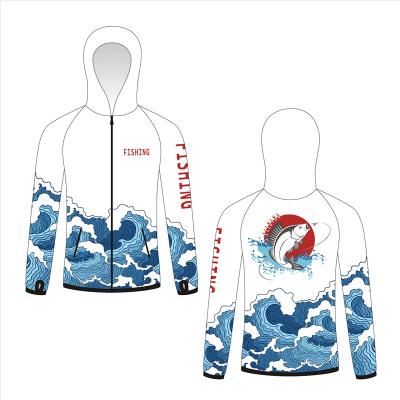 China Anti-UV Men's Full Pattern POLYESTER JACKET Custom Logo Digital Printing Outdoor Sports Fishing Jackets for sale