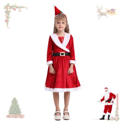 China Christmas Anti-static Children's Clothing Baby Clothes Girls Kindergarten Santa Claus Clothes Stage Performance Costume Dress for sale