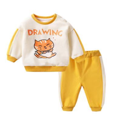 China Antibacterial Baby Sets Children's Sports Fashionable Girl Clothing Sets Two Piece One Year Old Clothes Spring And Autumn Sweater For Babies for sale