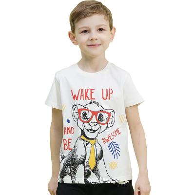 China QUICK DRY Loose High Quality Cotton Baby Kids T-shirts Gym Boys White T-shirt Design Printing Custom Shirt for sale