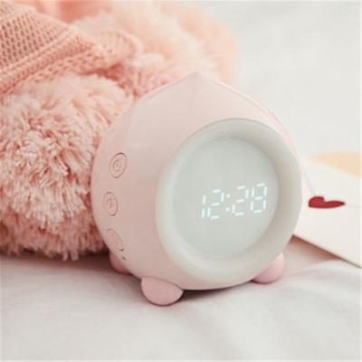 China Modern LED 7 Color Changing Digital Alarm Clock Night Light Children Kids Cube Desk Table Clock With Nap Function for sale