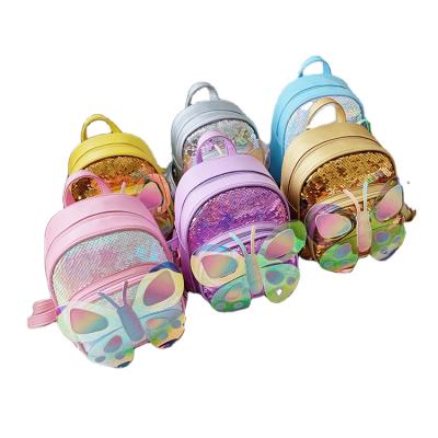 China Cute Waterproof Mini Sequin School Bags Cardboard Butterfly Kids School Backpack for sale