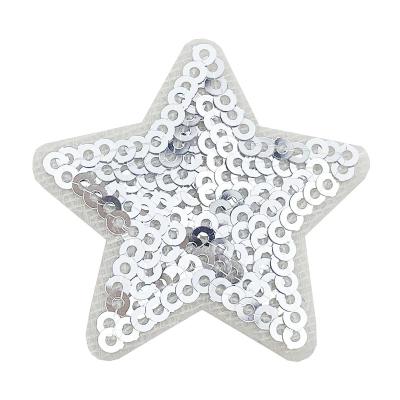 China The Other Wholesale Cheap Star Shaped Customized Sequin Embroidery Patch Logo For Garment for sale