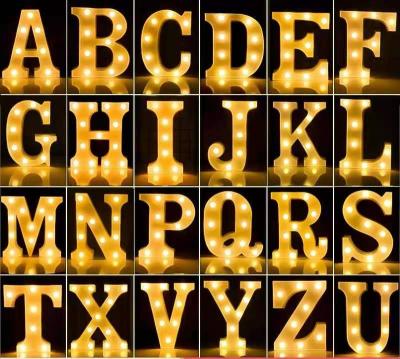 China LETTER & Factory price 26 letters party bar SHAPED home birthday wedding christmas festival numbers letter led alphabets lamp lights for sale