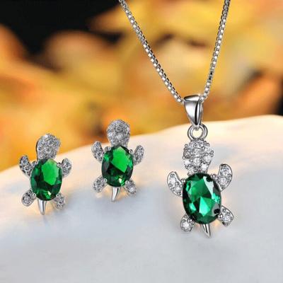 China TRENDY Wholesale Fashion Animal Series Ornaments Jewelry Turtle Necklace And Earring Sets For Women Girls for sale