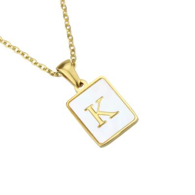 China Wholesale 2021 CLASSICS new fashionable 18K gold plated abalone necklace gold letter pendant necklace for women for sale