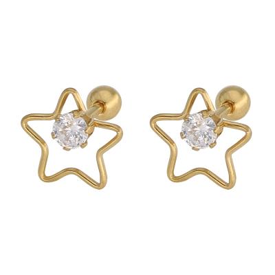 China 2021 New Trendy Crystal Five-Star Stud Earrings Modern Fashion Jewelry Accessories Earrings for sale